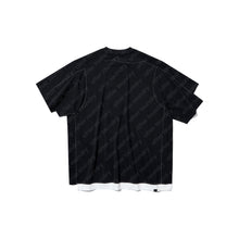DOUBLE LAYER PATCHED S/S T-SHIRT (BLACK w/ WHITE)
