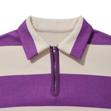 STRIPED HALF-ZIP PULLOVER