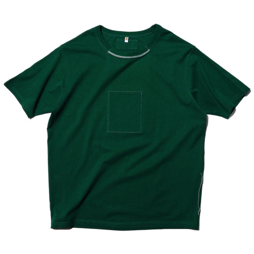 ZISE 011 SQUARE PATCHED T-SHIRT (GREEN w/ GREEN)