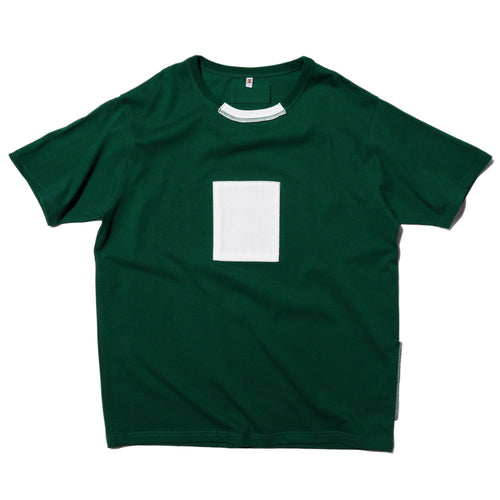 ZISE 011 SQUARE PATCHED T-SHIRT (GREEN w/ WHITE)