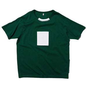 ZISE 011 SQUARE PATCHED T-SHIRT (GREEN w/ WHITE)