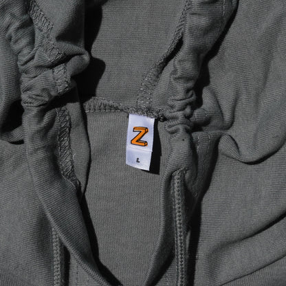 ZISE 017 HOODED LONG SLEEVE T-SHIRT (GREY)