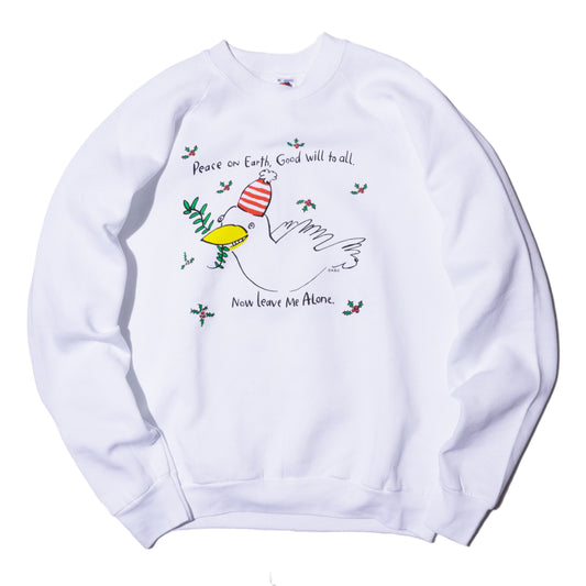 FRUIT OF THE LOOM "PEACE ON EARTH, GOOD WILL TO ALL." CREWNECK SWEATSHIRT