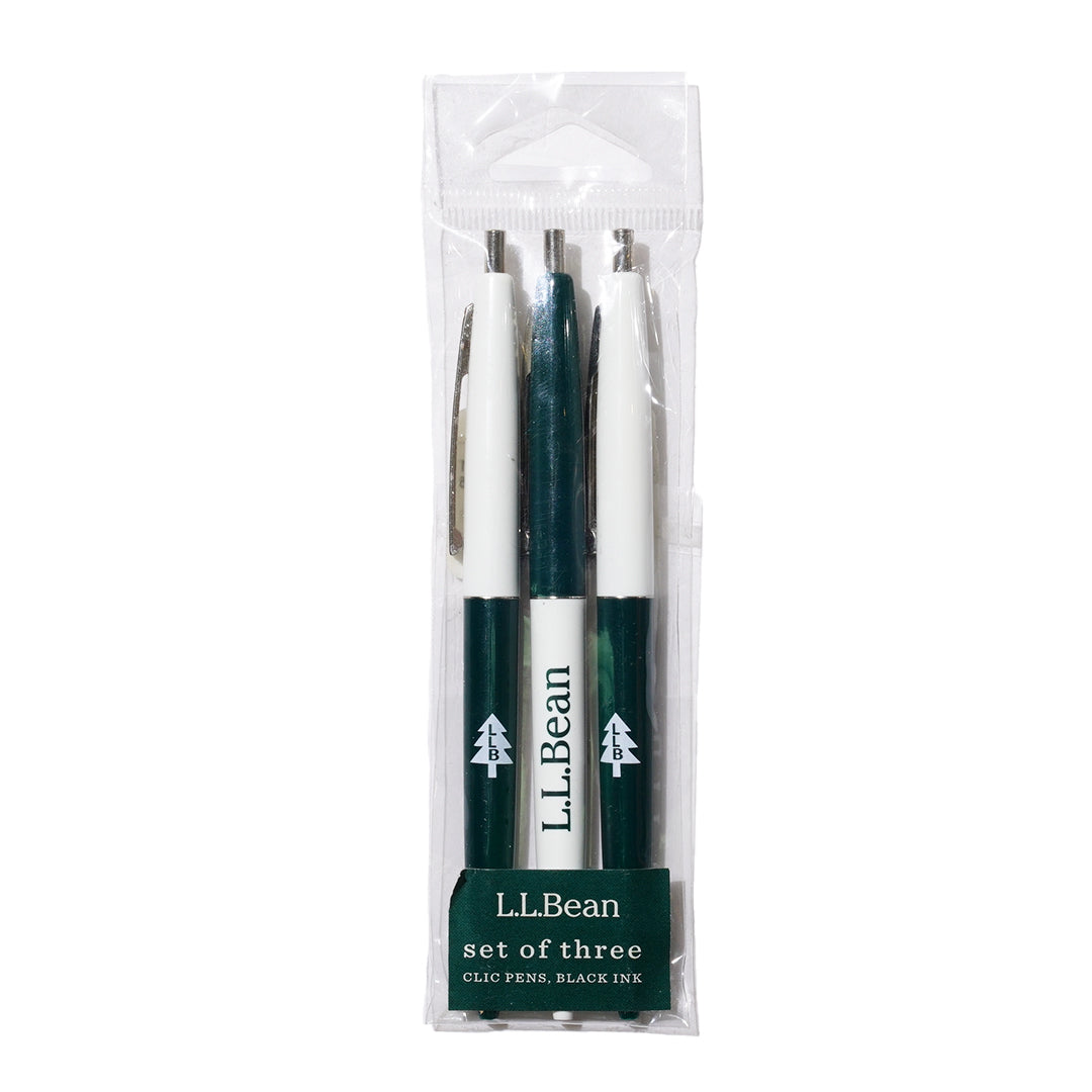 L.L.BEAN BLACK INK CLIC PENS (SET OF THREE)