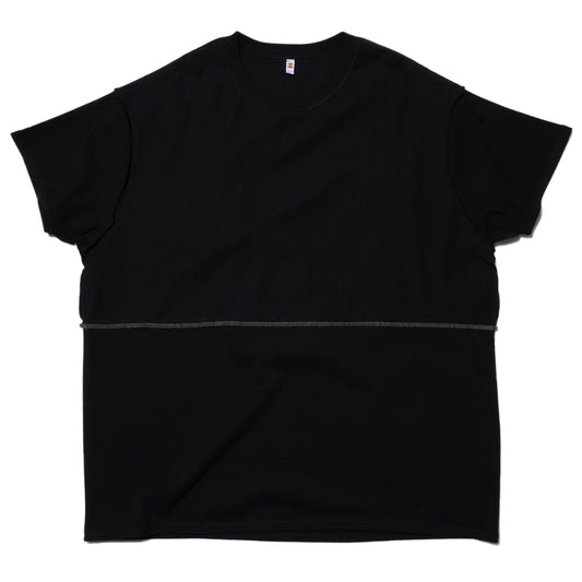 ZISE 010 MIDDLE STITCH T-SHIRT (BLACK)