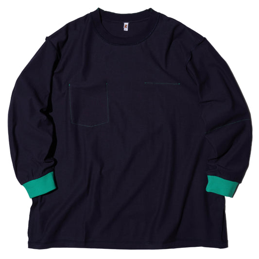 ZISE 016 REVERSIBLE LONG SLEEVE T-SHIRT (NAVY)