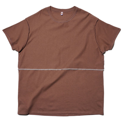 ZISE 010 MIDDLE STITCH T-SHIRT (BROWN)