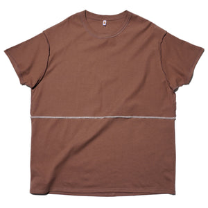 ZISE 010 MIDDLE STITCH T-SHIRT (BROWN)