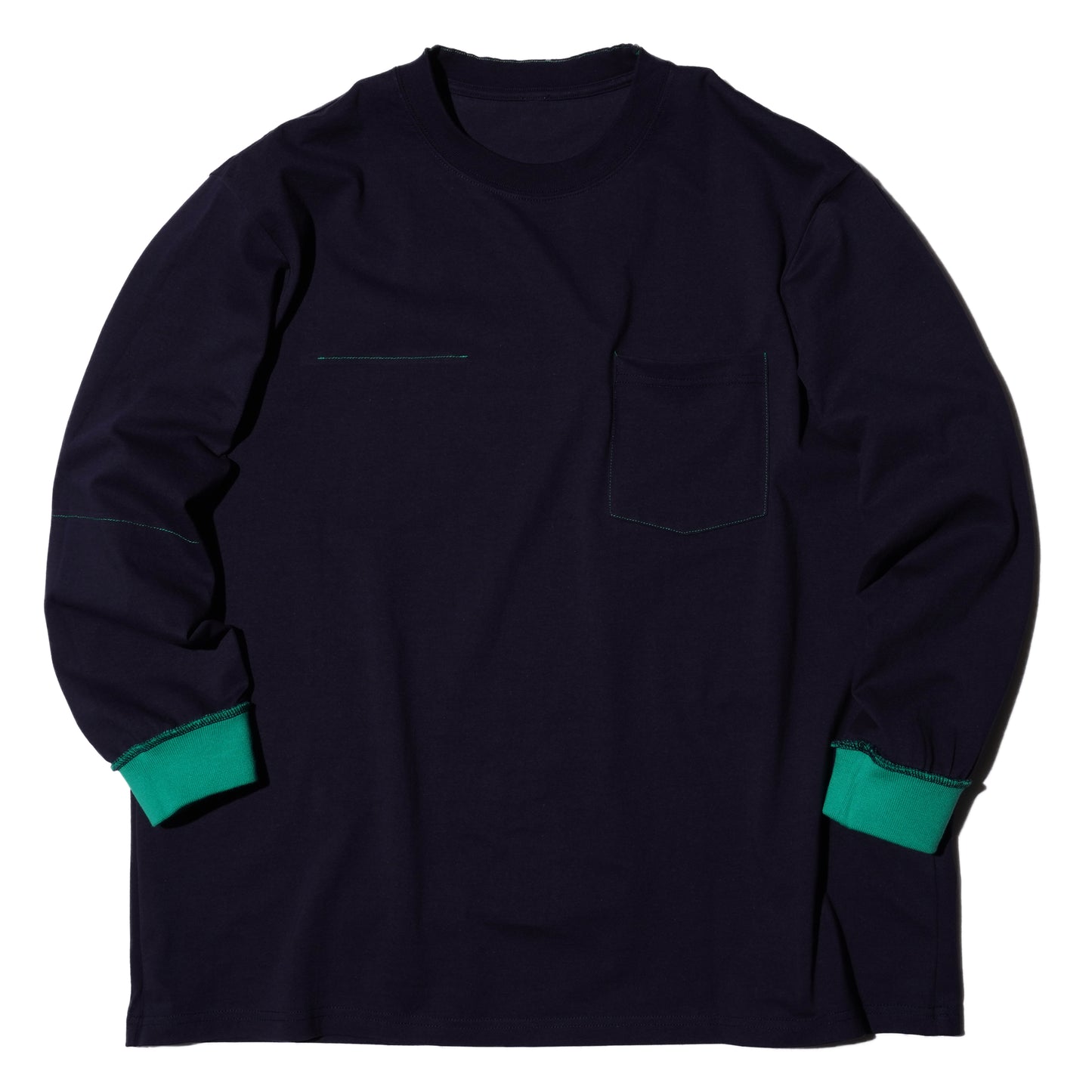 ZISE 016 REVERSIBLE LONG SLEEVE T-SHIRT (NAVY)