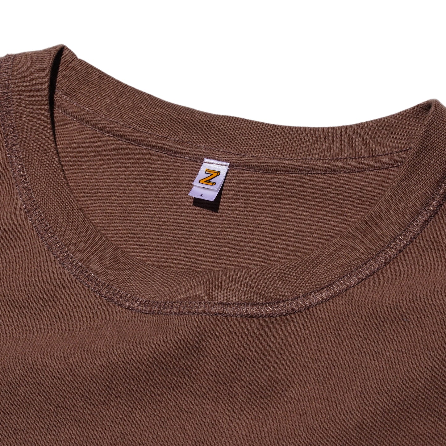 ZISE 010 MIDDLE STITCH T-SHIRT (BROWN)