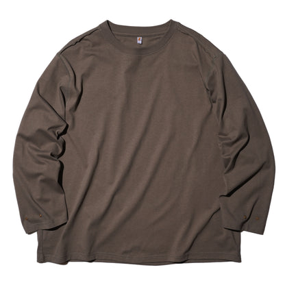 ZISE 013 SNAP BUTTON LONG SLEEVE TEE (BROWN)