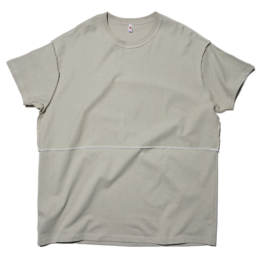 ZISE 010 MIDDLE STITCH T-SHIRT (MILK TEA)