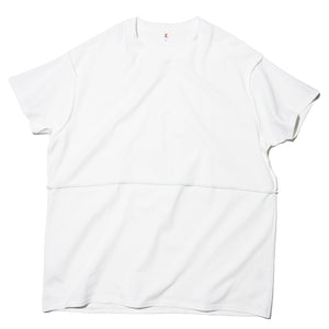 ZISE 010 MIDDLE STITCH T-SHIRT (WHITE w/ GREY STITCHES)