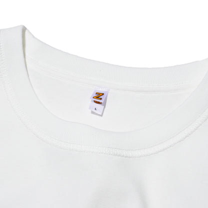 ZISE 010 MIDDLE STITCH T-SHIRT (WHITE w/ GREY STITCHES)