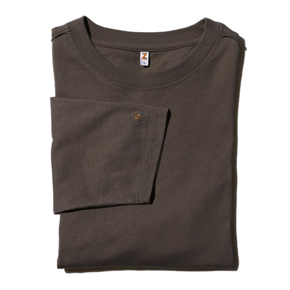 ZISE 013 SNAP BUTTON LONG SLEEVE TEE (BROWN)