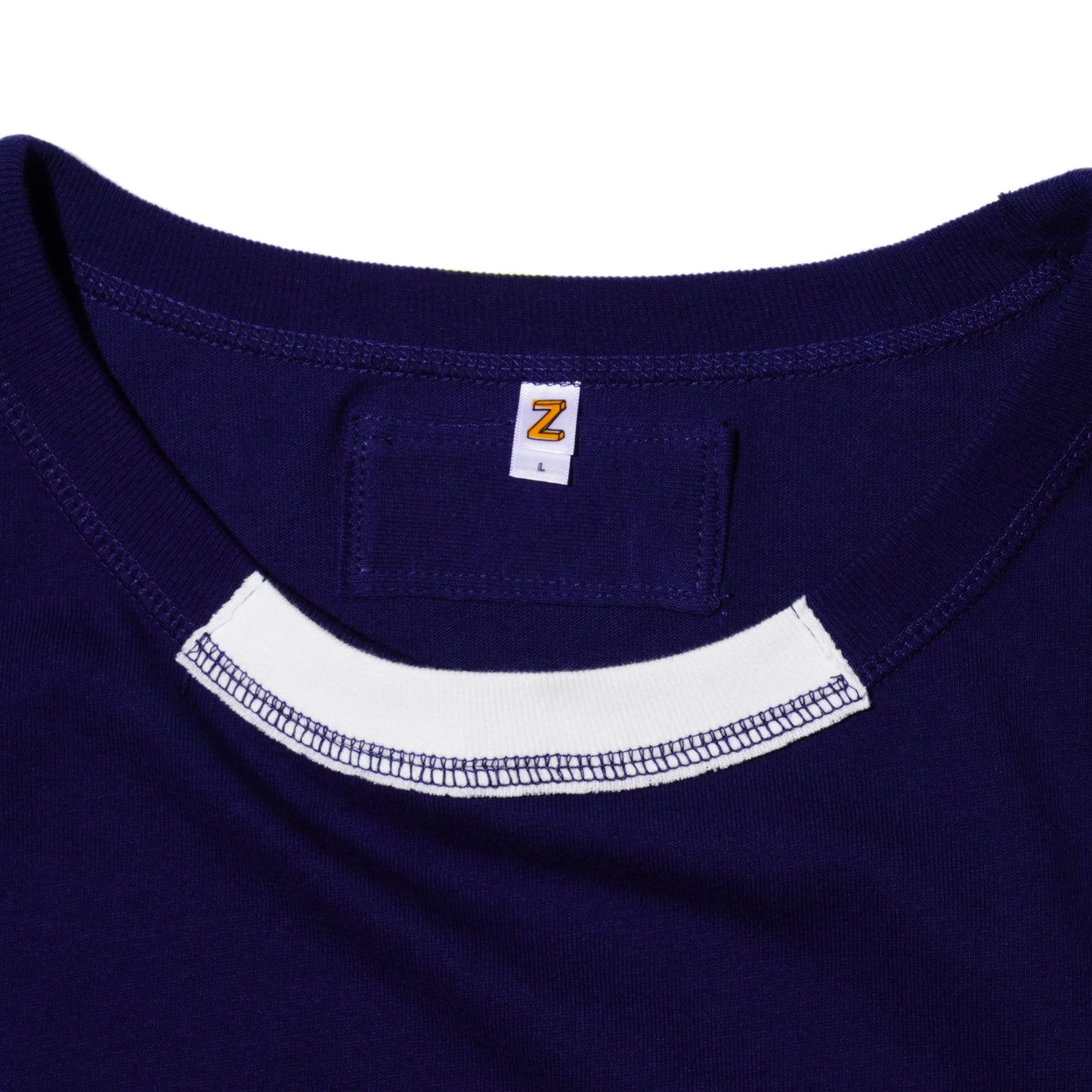 ZISE 011 SQUARE PATCHED T-SHIRT (NAVY w/ WHITE)