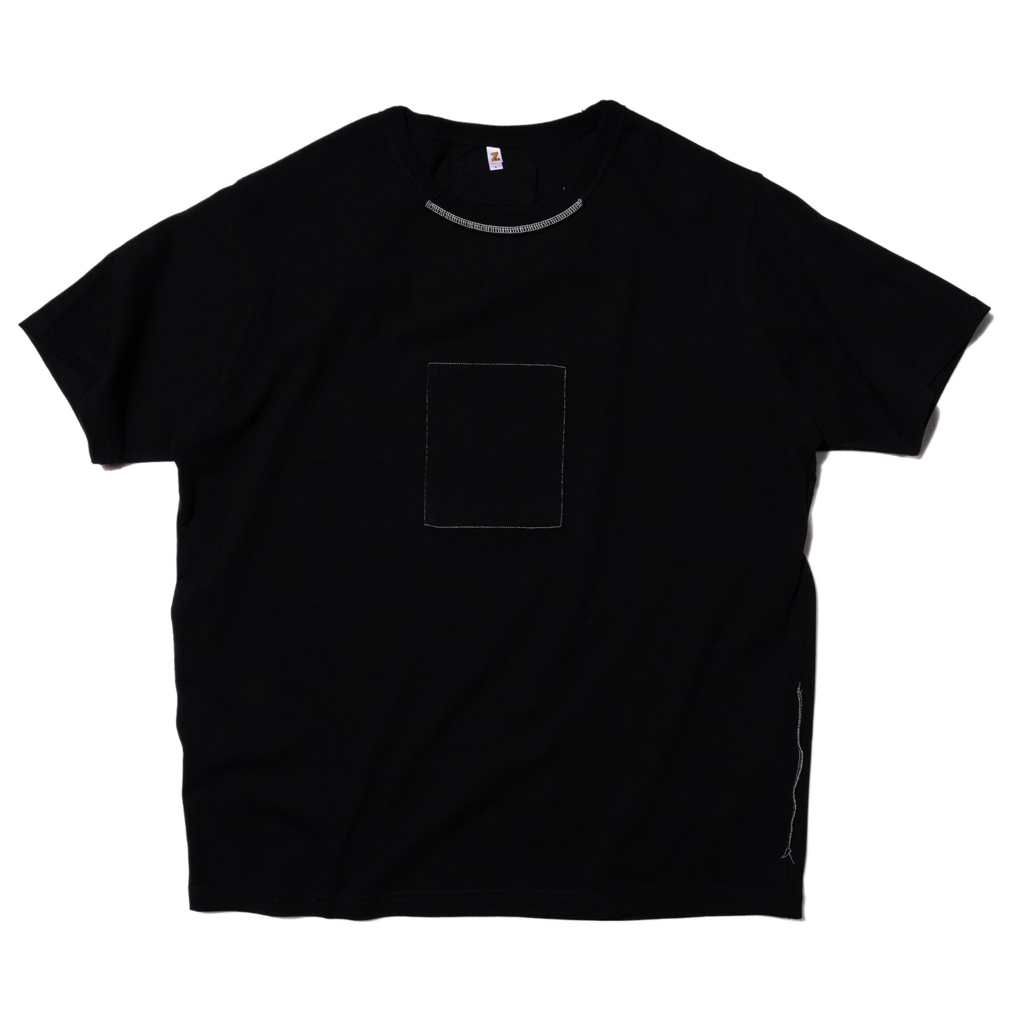 ZISE 011 SQUARE PATCHED T-SHIRT (BLACK w/ BLACK)