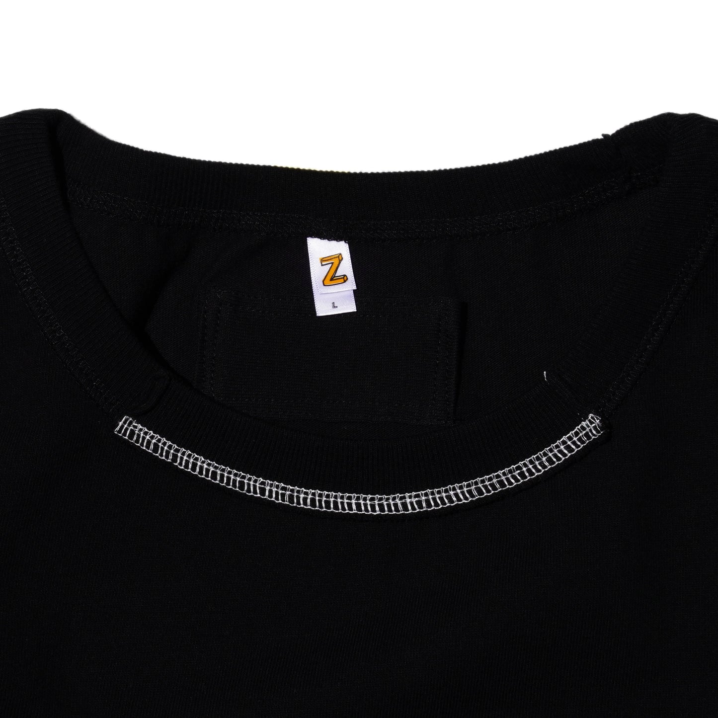 ZISE 011 SQUARE PATCHED T-SHIRT (BLACK w/ BLACK)