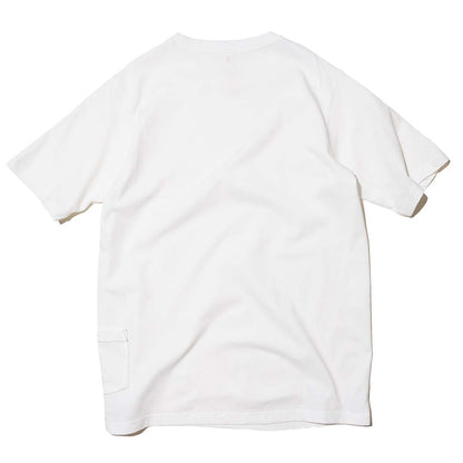 ZISE 008 DOUBLE POCKETS T-SHIRT (WHITE w/ GREEN STITCHES)