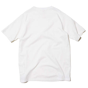 ZISE 008 DOUBLE POCKETS T-SHIRT (WHITE w/ GREEN STITCHES)