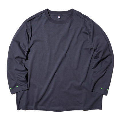 ZISE 013 SNAP BUTTON LONG SLEEVE TEE (GREY)