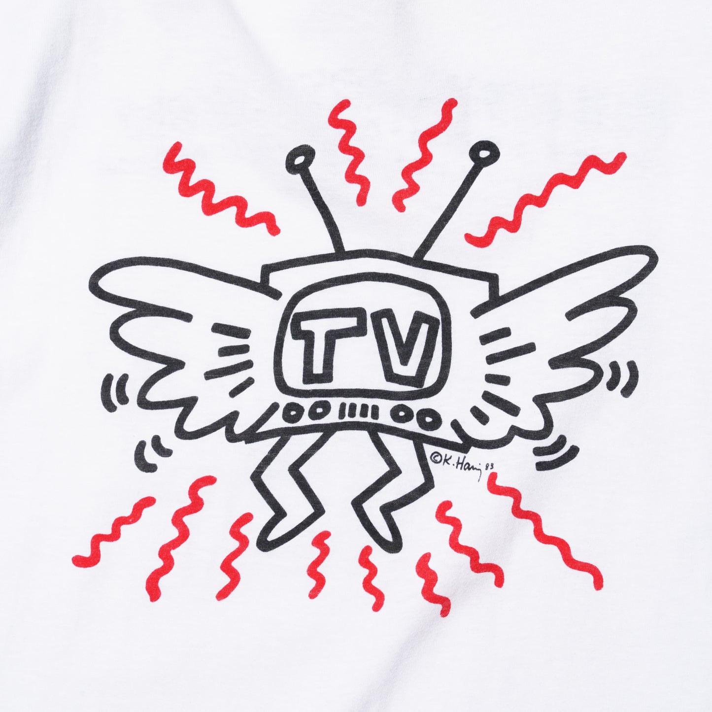 KEITH HARING "THE COMIC ART SHOW" TV GRAPHIC T-SHIRT