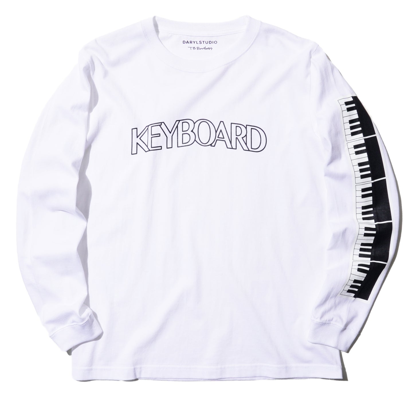 DARYL STUDIO x T.B.BROTHERS "KEYBOARD" LONG-SLEEVE T-SHIRT (WHITE)