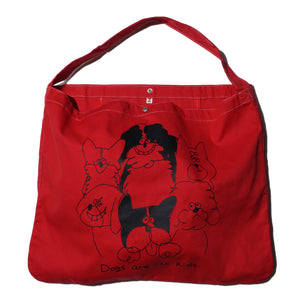 ZISE 014 "DOGS ARE LIKE KIDS" by OGAWA TOTE BAG (RED)