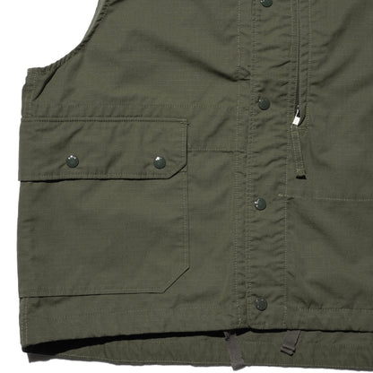 ENGINEERED GARMENTS SIDE POCKET FIELD VEST (OLIVE)