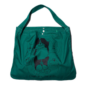 ZISE 014 "DOGS ARE LIKE KIDS" by OGAWA TOTE BAG (GREEN)