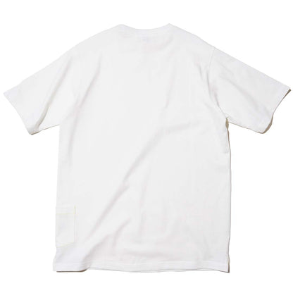 ZISE 008 DOUBLE POCKETS T-SHIRT (WHITE w/ YELLOW STITCHES)