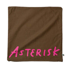 ZISE 005 ASTERISK LOGO CUSHION COVER by ZISE (BROWN / NEON PINK)