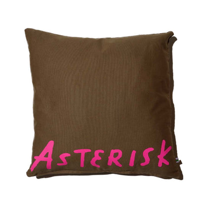 ZISE 005 ASTERISK LOGO CUSHION COVER by ZISE (BROWN / NEON PINK)