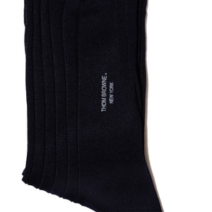 Thom Browne Mid Calf Sheer Stripe Socks (NAVY)