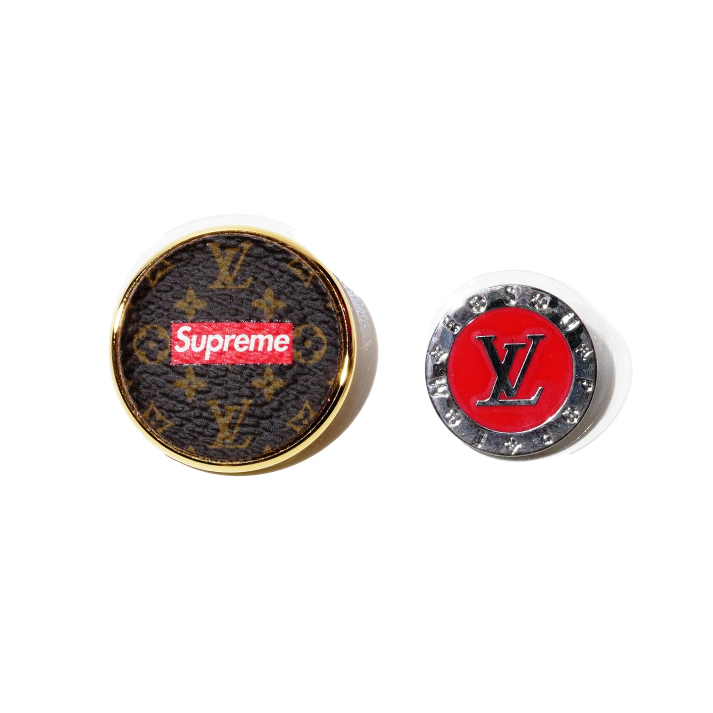 Louis Vuitton x Supreme City Badge Brooch Set