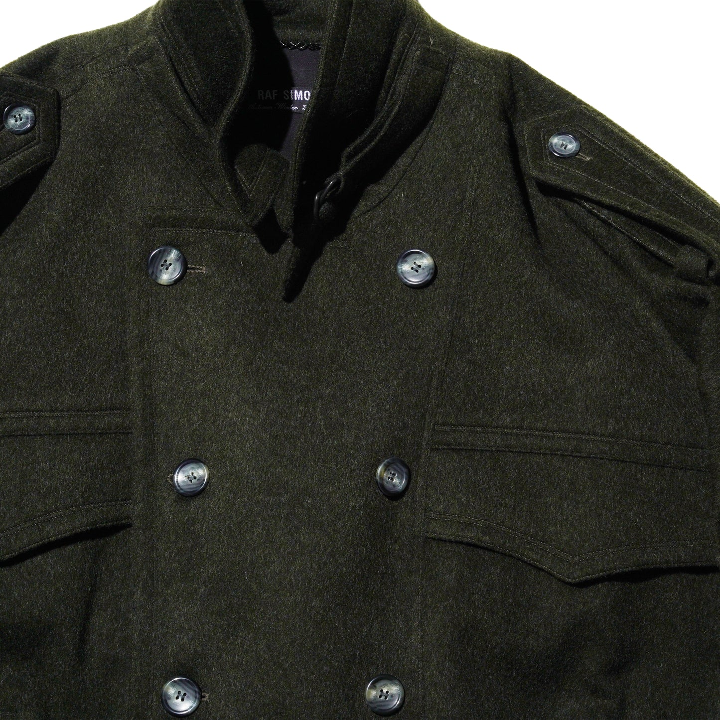 Raf Simons Double-Breasted Wool Military Jacket