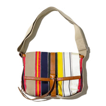 Maison Margiela MM.11 Striped Shoulder Bag with Leather Insert