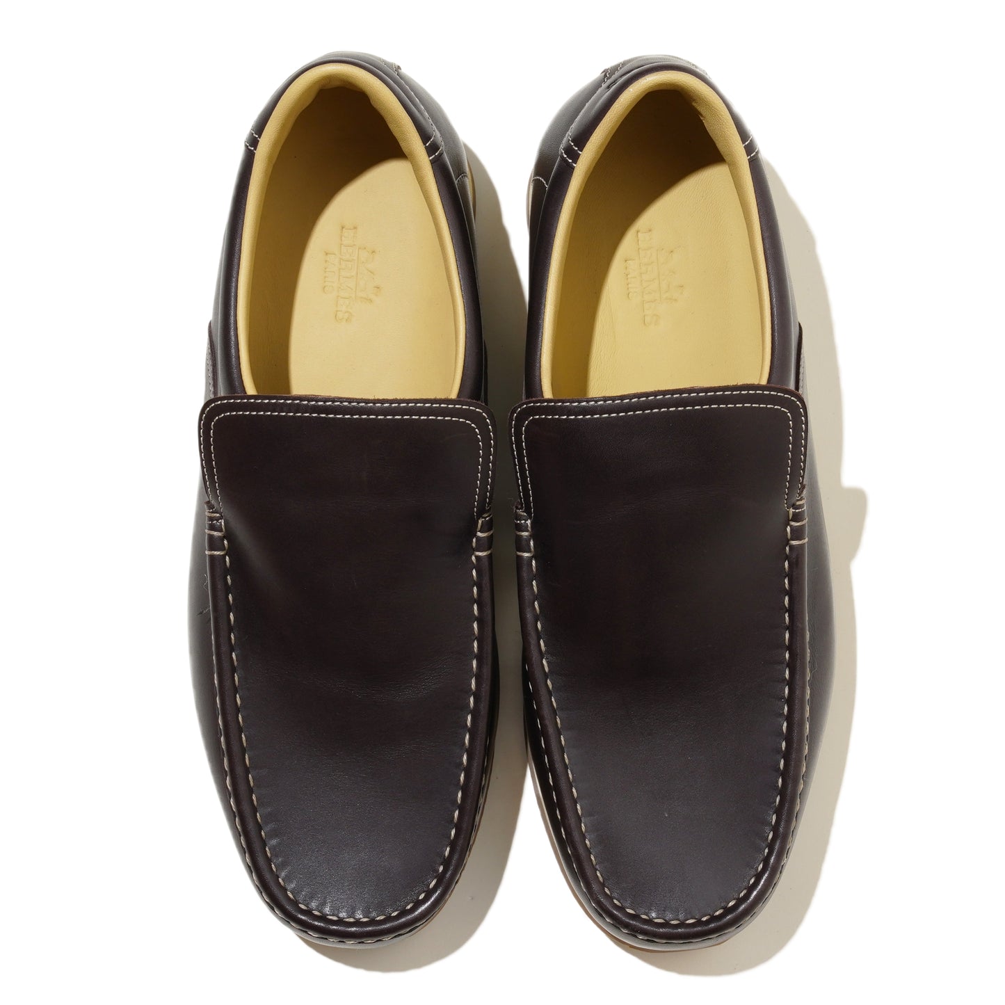 Hermès Leather Slip-on Sneakers (Brown)