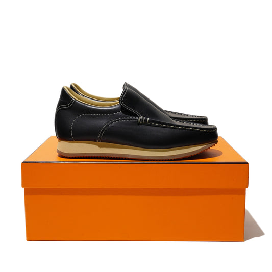 Hermès Leather Slip-on Sneakers (Black)