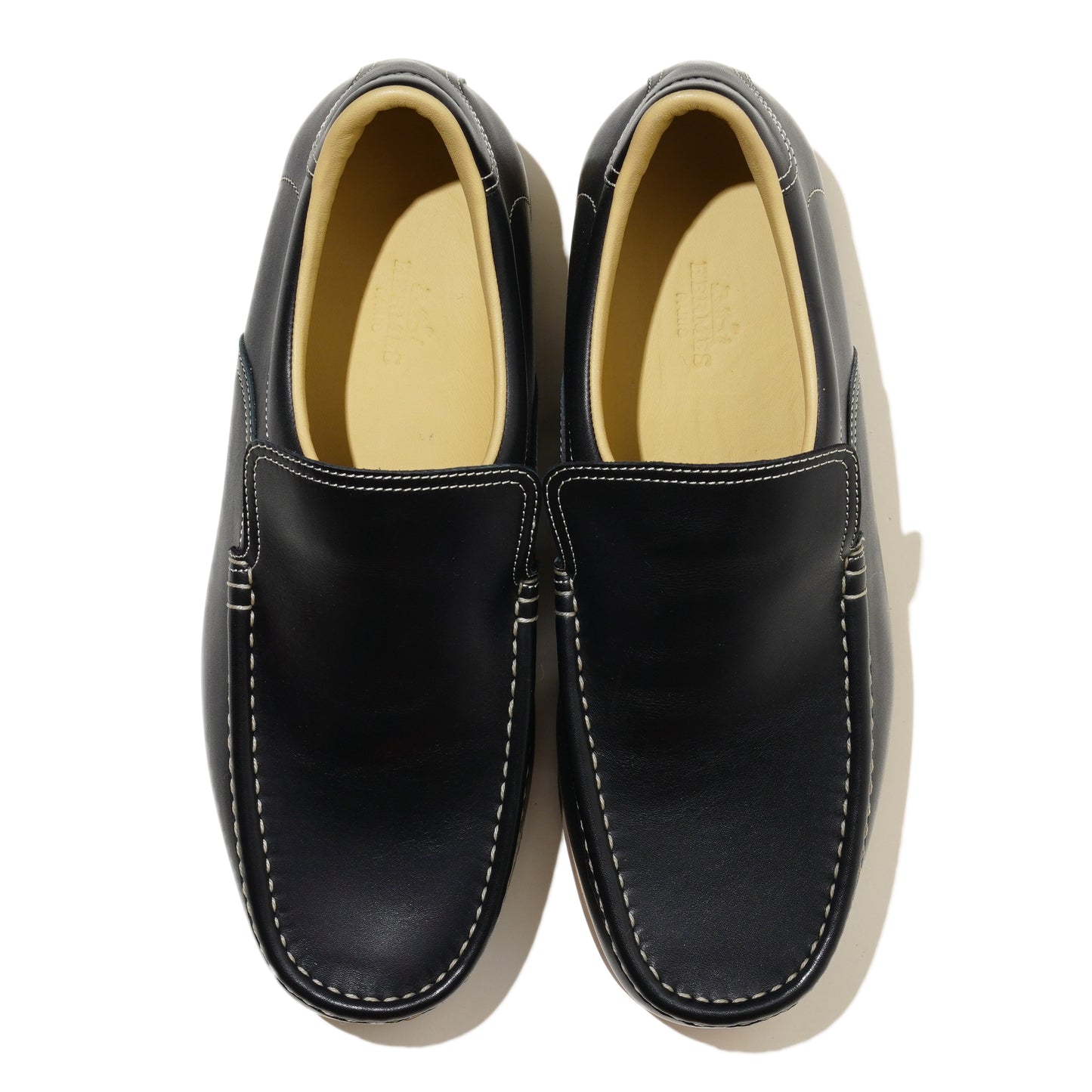 Hermès Leather Slip-on Sneakers (Black)