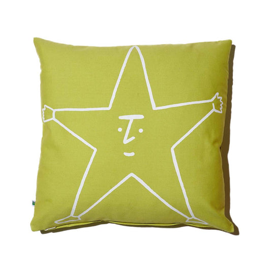 ZISE 005 ASTERISK LOGO CUSHION COVER by ZISE (GREEN / WHITE)