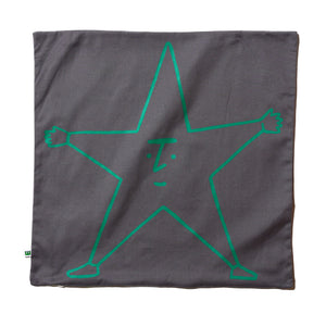 ZISE 005 ASTERISK LOGO CUSHION COVER by ZISE (GREY / GREEN)