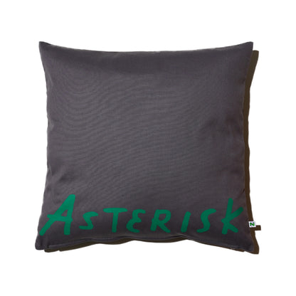 ZISE 005 ASTERISK LOGO CUSHION COVER by ZISE (GREY / GREEN)