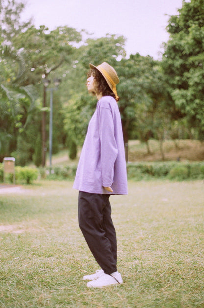 ZISE 013 SNAP BUTTON LONG SLEEVE TEE (PURPLE)