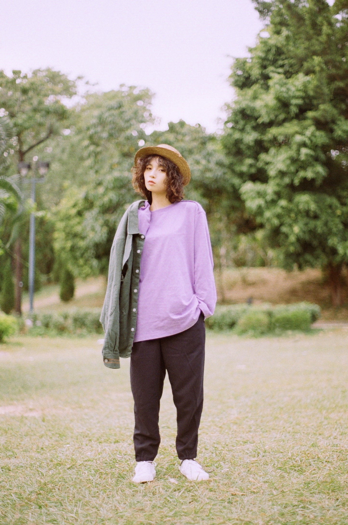 ZISE 013 SNAP BUTTON LONG SLEEVE TEE (PURPLE)