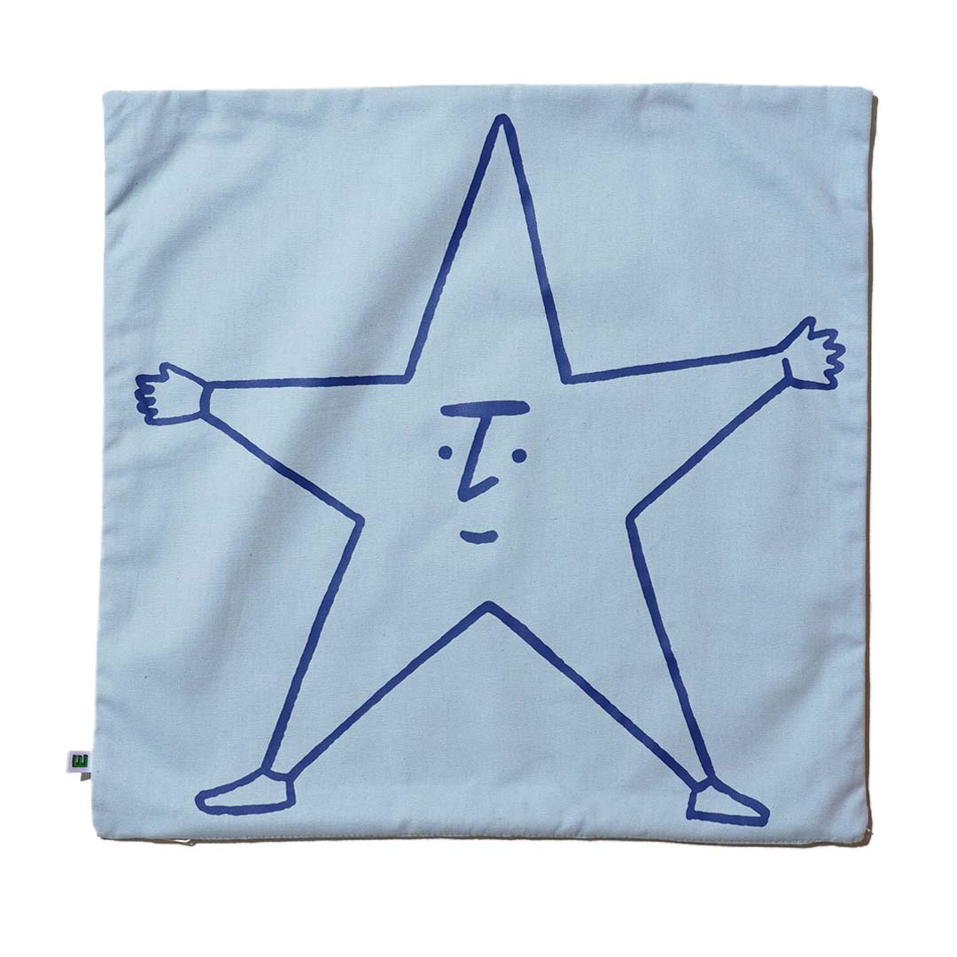 ZISE 005 ASTERISK LOGO CUSHION COVER by ZISE (LIGHT BLUE / BLUE)