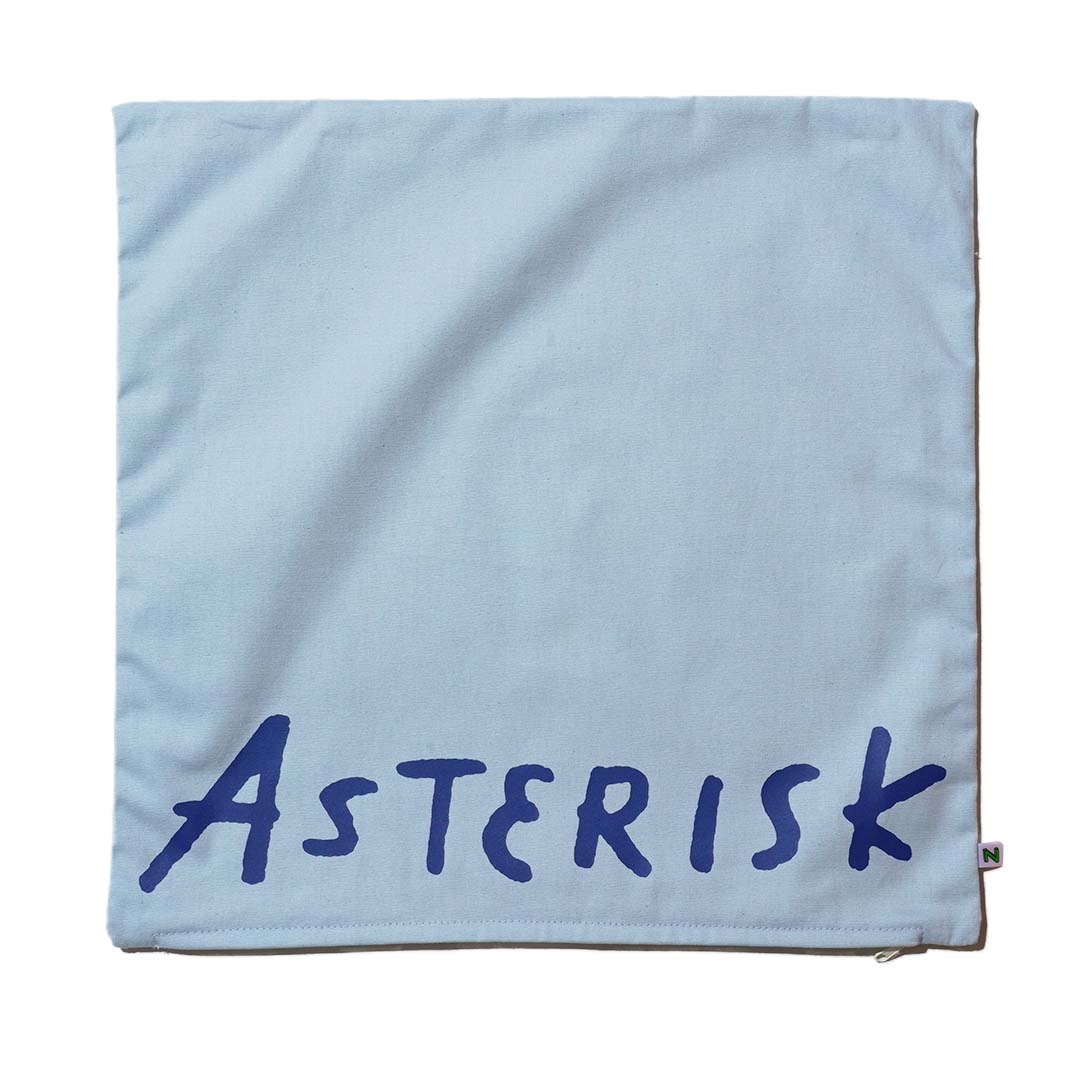 ZISE 005 ASTERISK LOGO CUSHION COVER by ZISE (LIGHT BLUE / BLUE)