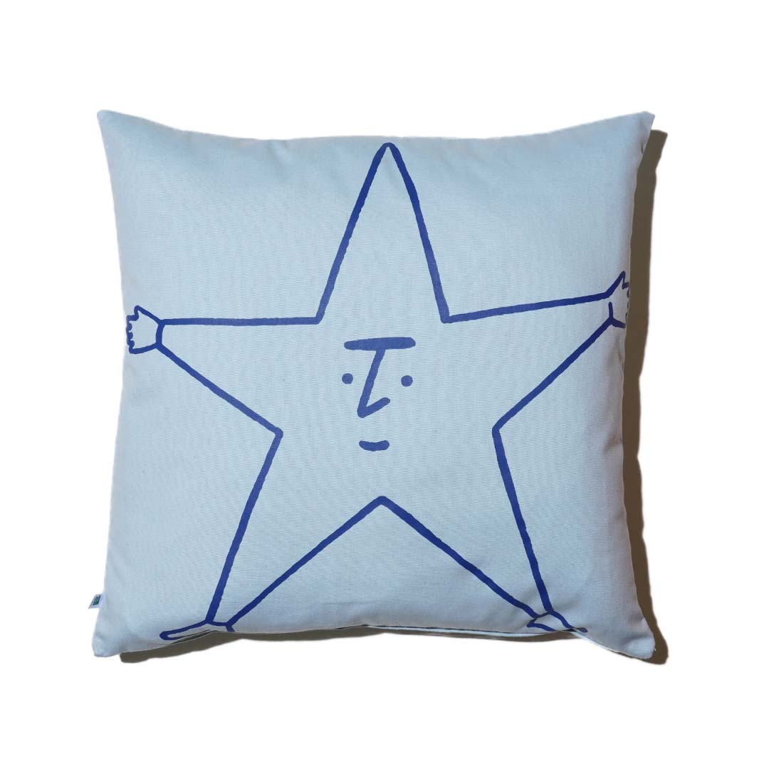 ZISE 005 ASTERISK LOGO CUSHION COVER by ZISE (LIGHT BLUE / BLUE)