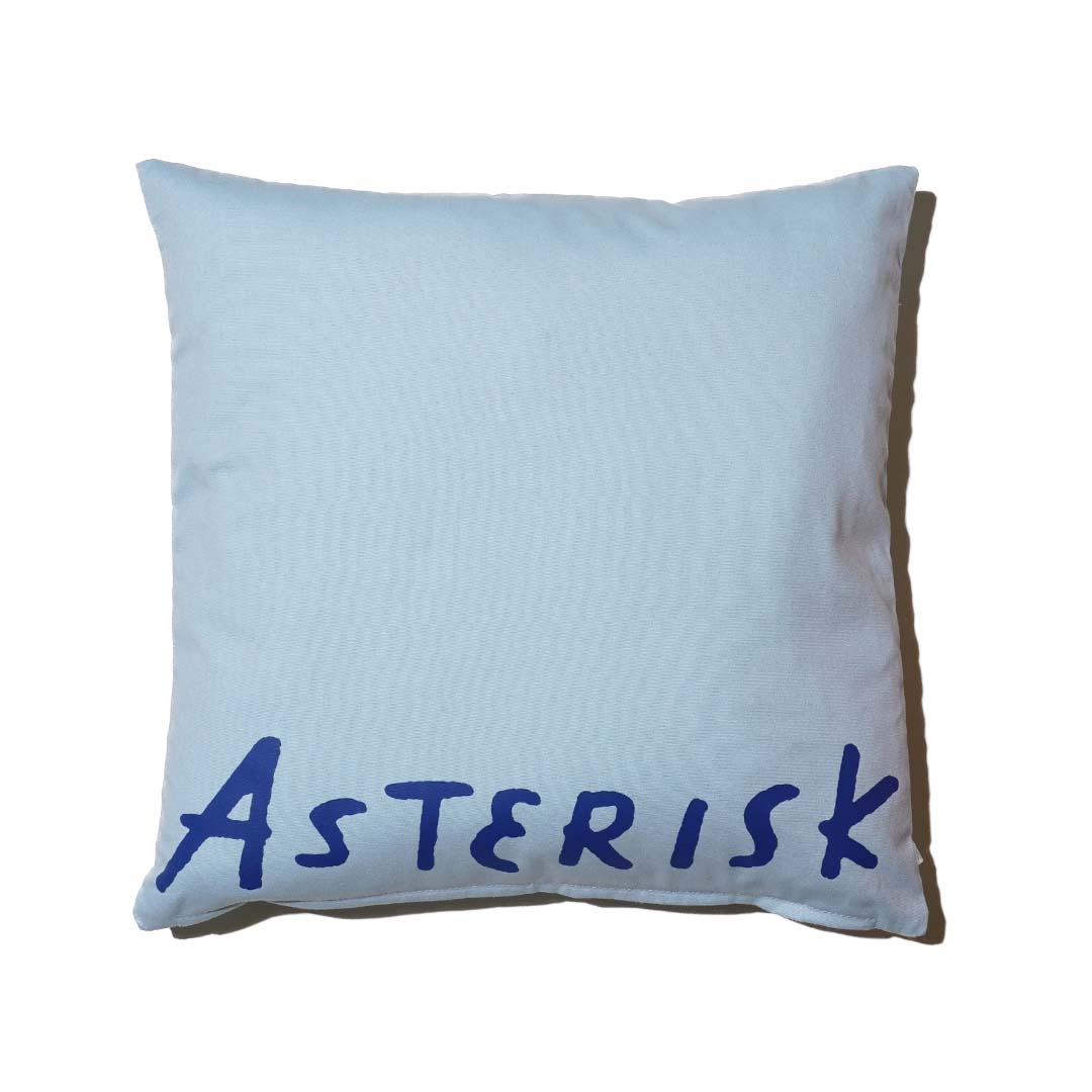 ZISE 005 ASTERISK LOGO CUSHION COVER by ZISE (LIGHT BLUE / BLUE)