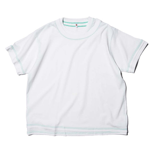 ZISE 007 SHORT SLEEVE T-SHIRT (WHITE w/ GREEN STITCHES)